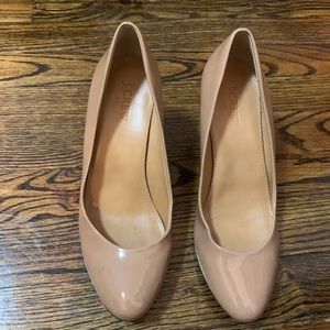 J.Crew Nude Patent wedges